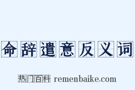 命辞遣意反义词是什么意思的图片